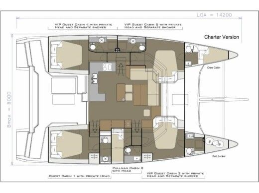 Catamaran Dufour Dufour 48 boat plan