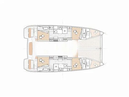 Catamaran  Excess 11 Boot Grundriss