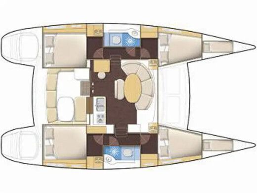 Catamaran  Lagoon 380 S2[G] Plan du bateau