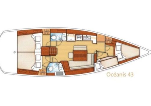 Sailboat Beneteau Oceanis 43 Planta da embarcação