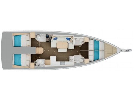 Sailboat  Sun Odyssey 455 Plattegrond van de boot