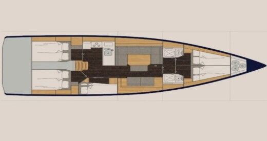 Sailboat Bavaria C45 Plattegrond van de boot