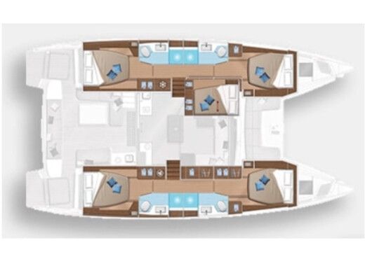 Catamaran Lagoon 50 Σχέδιο κάτοψης σκάφους