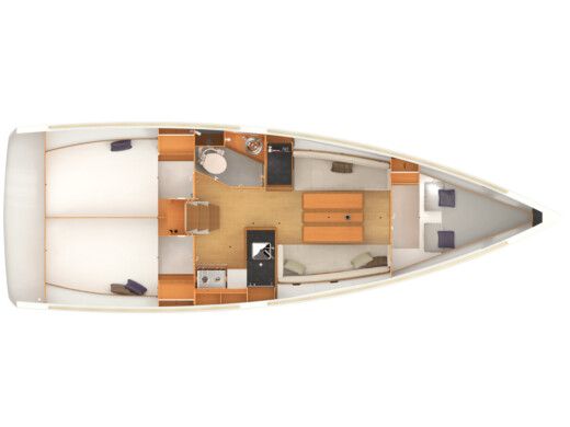 Sailboat Jeanneau Sun Odyssey 349 Boat layout