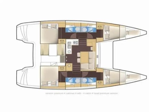 Catamaran Lagoon 39 Boot Grundriss