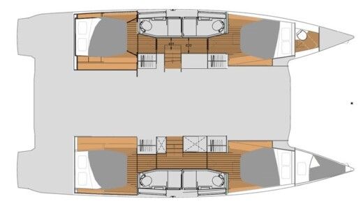 Catamaran Fountaine Pajot ELBA 45 Plano del barco