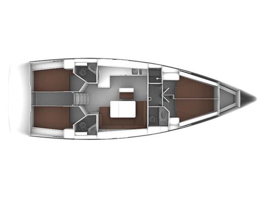 Sailboat Bavaria Cruiser 46 Plattegrond van de boot