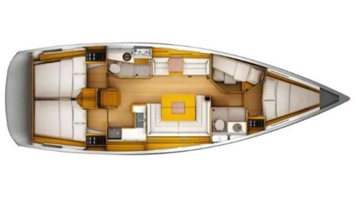 Sailboat Jeanneau Sun Odyssey 449 (Amarre incluido) Boot Grundriss