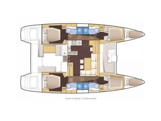 Catamaran  Lagoon 46  Boot Grundriss