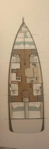 Sailboat Jeanneau Sun Odyssey 490 Σχέδιο κάτοψης σκάφους
