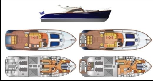 Motor Yacht Franchini EMOZIONE 55 Planimetria della barca