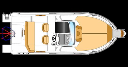 Motorboat Ranieri NEXT 220 SH boat plan