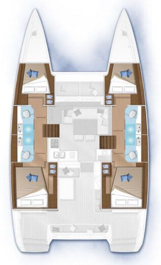 Catamaran Lagoon Lagoon 400 Boot Grundriss