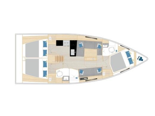 Sailboat  Hanse 360 Plattegrond van de boot