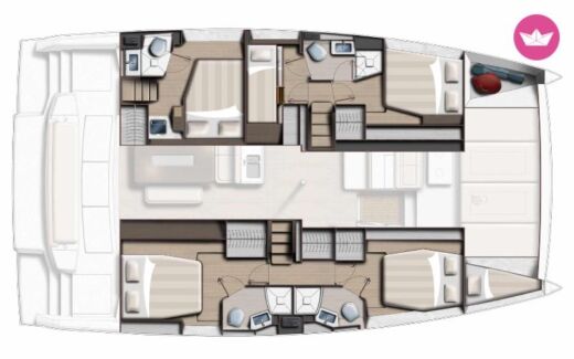 Catamaran 15 BALI 4.6 -TE (4D/1TW/1P) Σχέδιο κάτοψης σκάφους