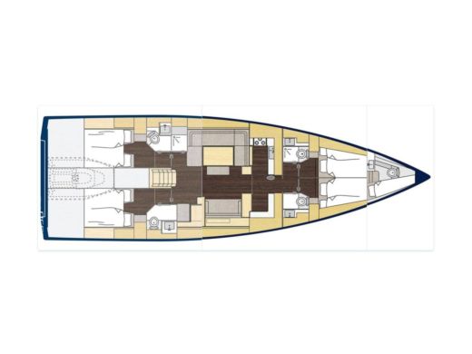 Sailboat  Bavaria C57 Plattegrond van de boot