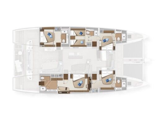 Catamaran  Lagoon Sixty 5 Owner's Version Plan du bateau