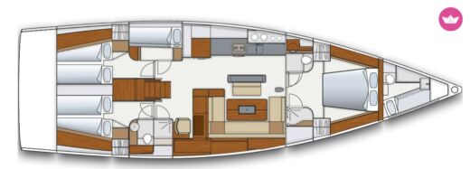 Sailboat Hanse 575 Plattegrond van de boot