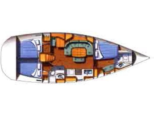 Sailboat BENETEAU OCEANIS 393 Planimetria della barca