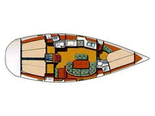 Sailboat  Oceanis 381 Clipper Plan du bateau