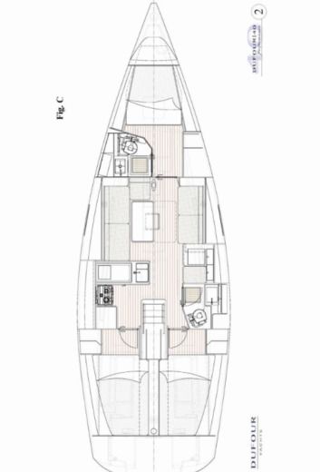 Sailboat Dufour 40e Performance Plan du bateau