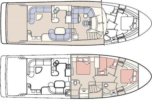 Motorboat Bayliner Conquest  39 Boot Grundriss