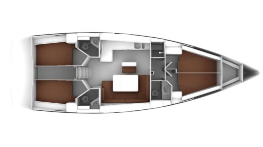 Sailboat  Bavaria Cruiser 46 Plattegrond van de boot