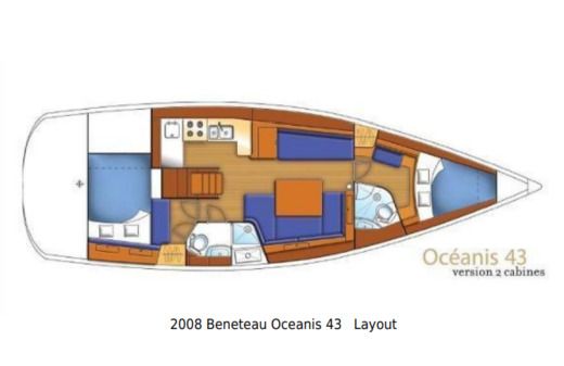Sailboat Beneteau Oceanis 43 Plan du bateau