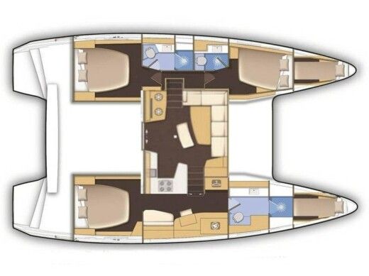 Catamaran Lagoon Lagoon 42 Owner Version Plattegrond van de boot