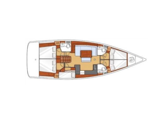 Sailboat Beneteau Oceanis 48 Planimetria della barca