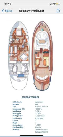Motor Yacht Apreamare 60 boat plan
