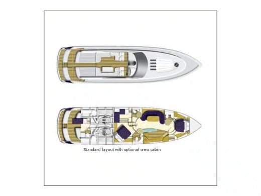 Motor Yacht Princess V 65 Plattegrond van de boot