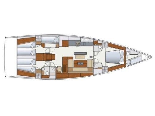 Sailboat Hanse 575 custom Planimetria della barca