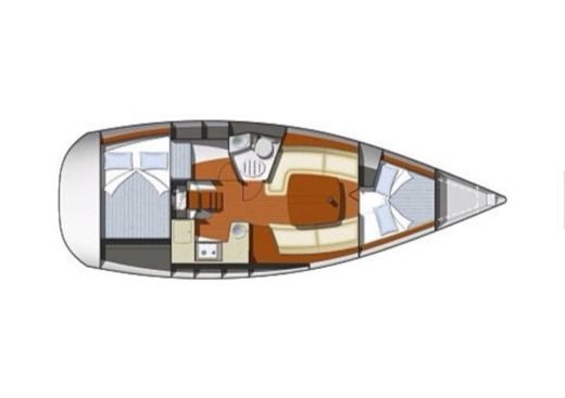 Sailboat Jeanneau Sun Fast 32i Boot Grundriss