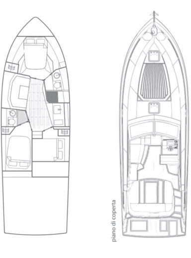 Motorboat Fiart Mare 44 Genius Boot Grundriss