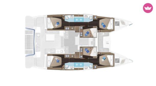 Catamaran Lagoon Lagoon 51 6 + 2 cab Planimetria della barca