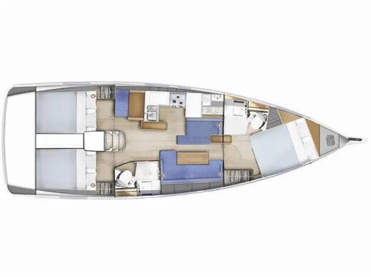 Sailboat  Sun Odyssey 410 Plattegrond van de boot