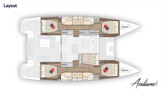 Catamaran Lagoon Lagoon 50 Plattegrond van de boot