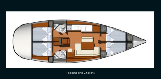 Sailboat JEANEAU SUN ODYSSEY 44i Plano del barco