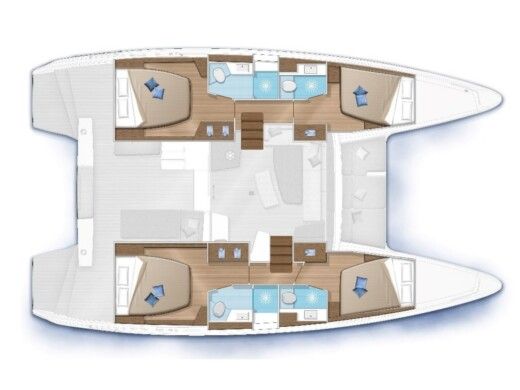 Catamaran  Lagoon 42 Boot Grundriss
