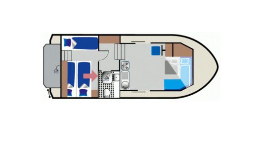 Houseboat Kromoran 940 (HMR) Plattegrond van de boot