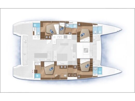 Catamaran  Lagoon 560 Boot Grundriss
