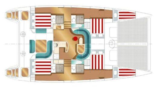 Catamaran NAUTITECH 47 Σχέδιο κάτοψης σκάφους