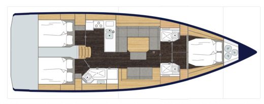 Sailboat Bavaria C45 Holiday edition Boot Grundriss