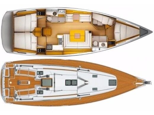 Sailboat Jeanneau Sun Odyssey 439 Boot Grundriss