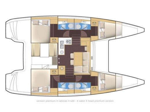 Catamaran LAGOON LAGOON 39 Plattegrond van de boot