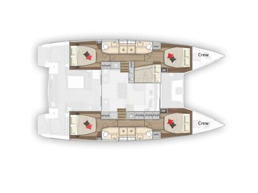 Catamaran  Lagoon 50 Boot Grundriss