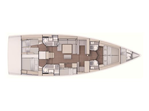 Sailboat  Dufour 530 Grand large Planimetria della barca
