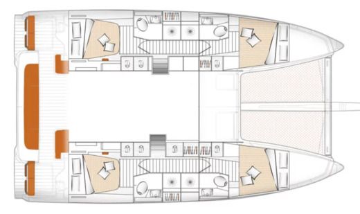Catamaran  Excess 14 Σχέδιο κάτοψης σκάφους