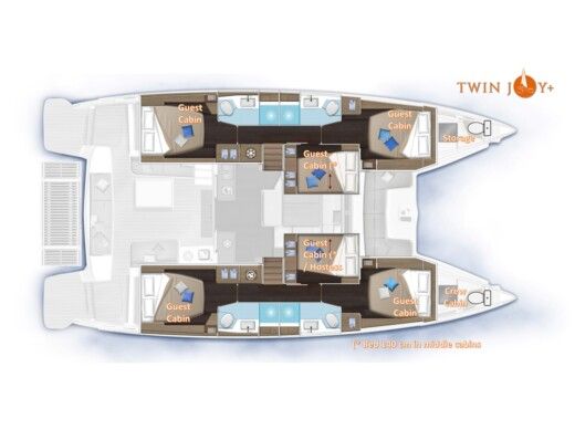 Catamaran  Lagoon 51 boat plan